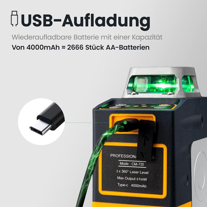 Actual product image Cigman CM720 Kreuzlinienlaser mit Selbstnivellierung