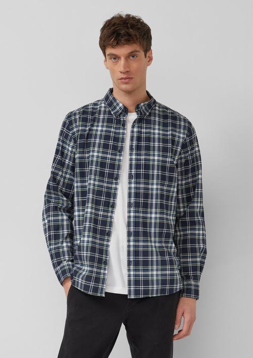 Immagine prodotto s.Oliver Hemd Regular Fit: Kariertes Baumwollhemd mit Button-Down-Kragen (L)