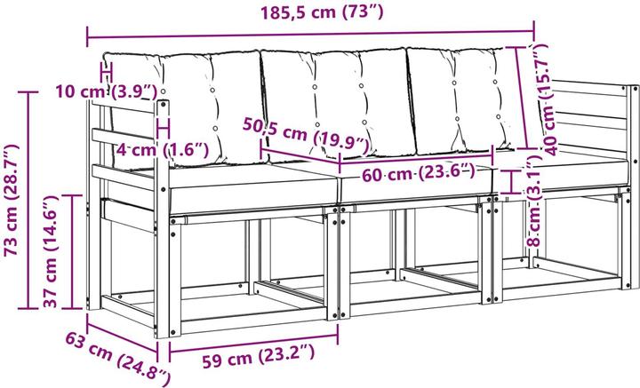 Produktbild vidaXL Outdoor-Sofa