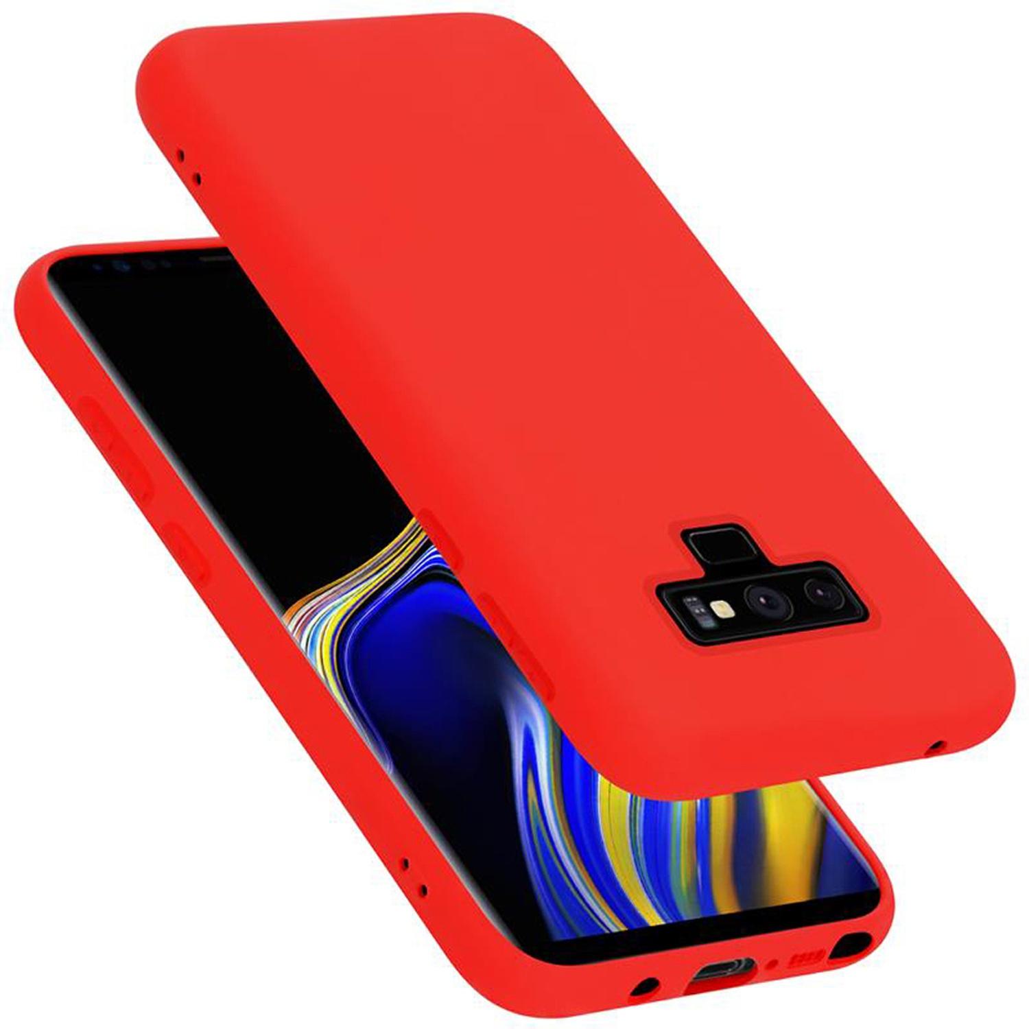 Cadorabo TPU Liquid Silicone Case Cover (Samsung Galaxy Note 9), Smartphone Hülle, Rot