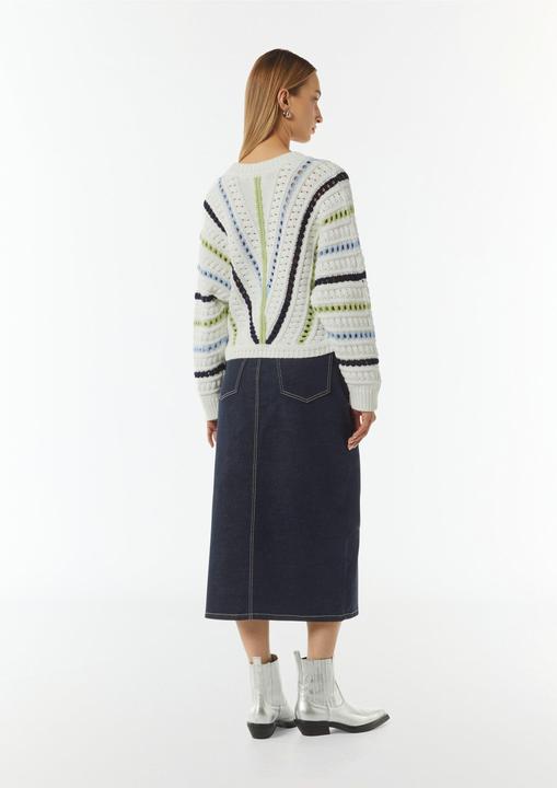 Image du produit Comma Strickpullover Cropped-Strickpullover mit Ajourmuster (L)