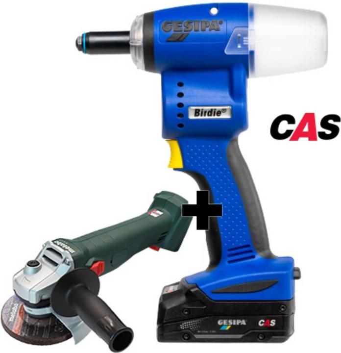Produktbild Gesipa Birdie mit Schliff: Birdie inkl. 2.0 Ah CAS-Akku und Winkelschleifer W18 7-125