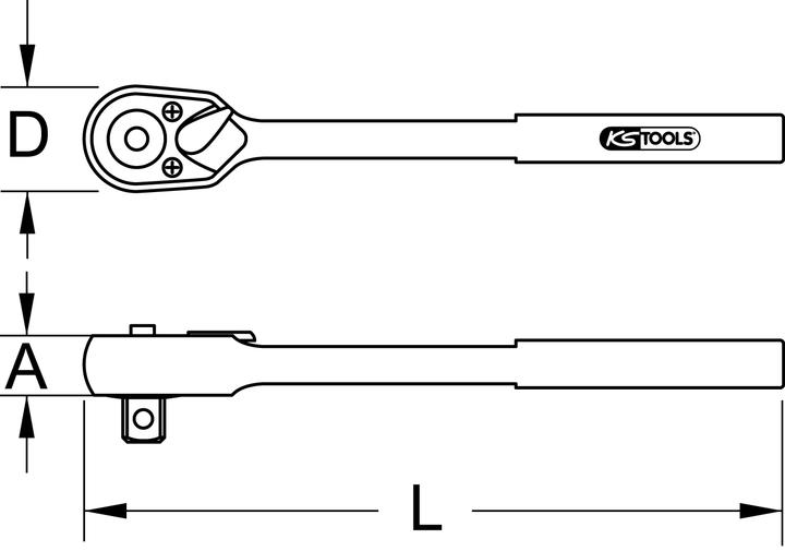 Actual product image KS Tools TITANplus 3/8" Reversible ratchet, 30 teeth (3/8")