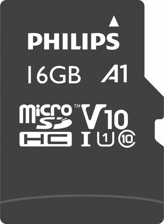 Actual product image Philips MicroSDHC Class 10 UHS-I U1 with adapter (16 GB, microSDHC, U1, UHS-I)