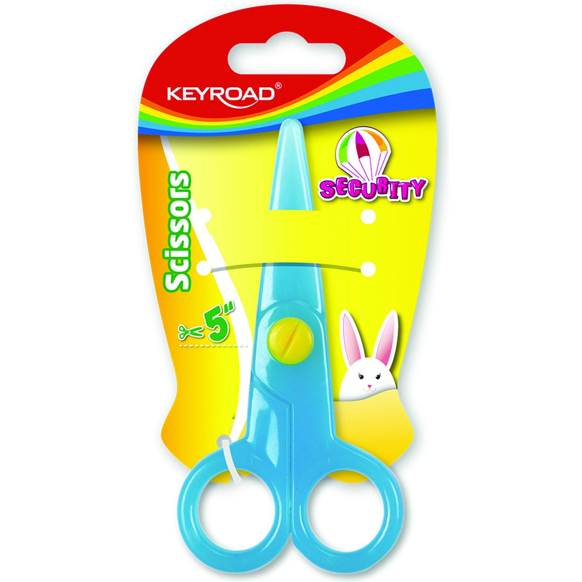 Keyroad, Schere, Security schulschere, 12,5 cm, abgerundet, blister, farbmischung (7.80 cm)