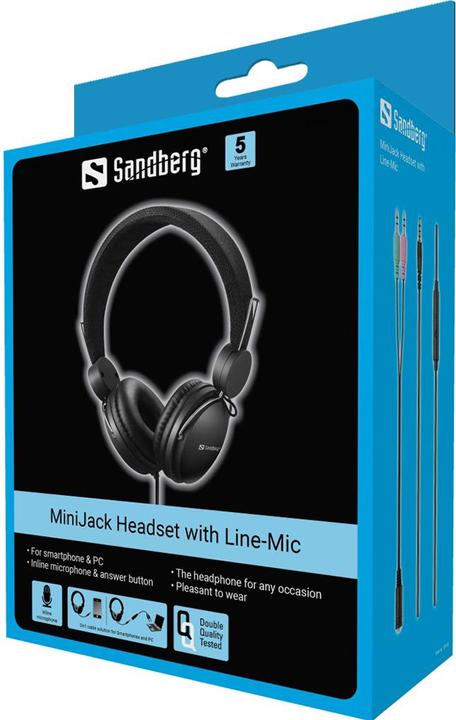 Actual product image Sandberg Headset MiniJack with line mic 3.5 mm jack (Cable)