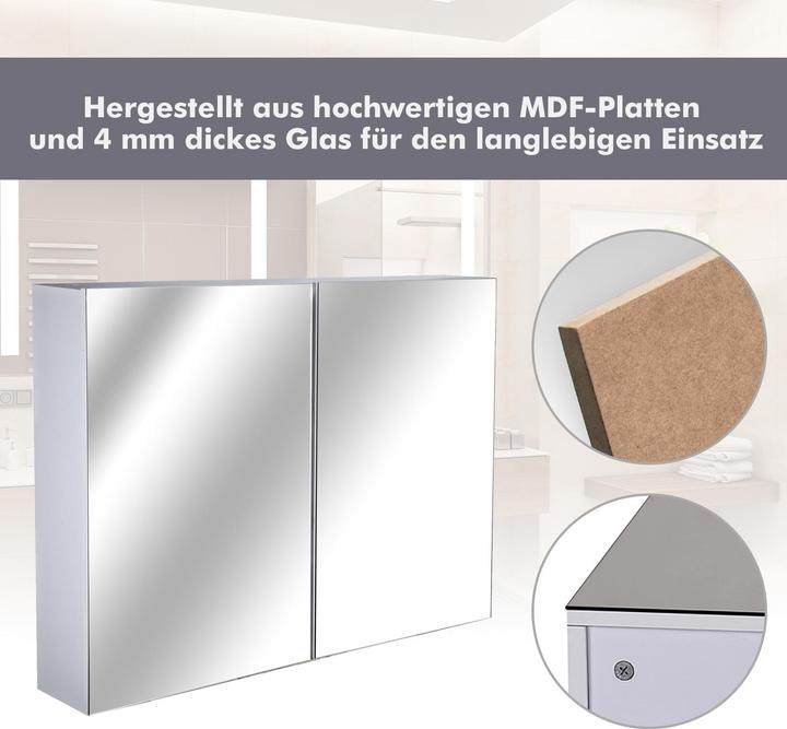 Actual product image Homcom Bathroom mirror cabinet (15 x 80 x 60 cm)