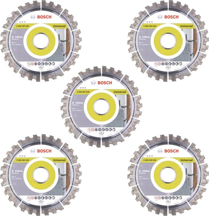 Productafbeelding Bosch Professional Bosch Diamantdoorslijpschijven-set 5x Beste voor Universeel 125 x 22,23 mm ( 5x 2608603630 )