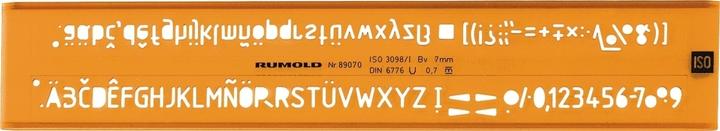 Produktbild Rumold Schriftschablone 3,5mm orange/transparent