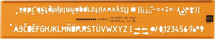 Rumold Schriftschablone 3,5mm orange/transparent