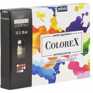 Pebeo, Künstlerfarbe + Bastelfarbe, Colorex Wassertinte (Mehrfarbig, 20 ml)