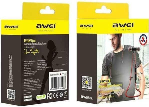 Actual product image Awei Bluetooth headphones B926BL Sports Black (6 h, Wireless)
