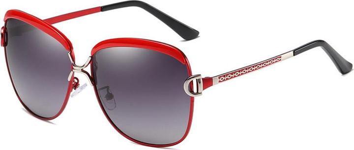 Actual product image Techsuit - Sunglasses Polarized (8702) - for Women with UV Protection, Metal Frame - Red