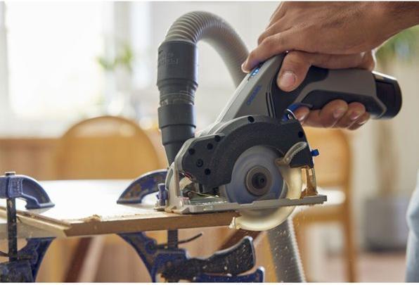 Actual product image Dremel Akku-Kreissäge 12V mit Laser CS12V-S1 Akku-Handkreissäge