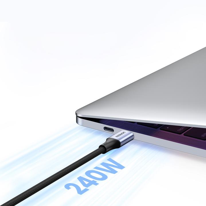Productafbeelding Ugreen USB-C naar USB-C USB4 kabel, 240W, 2m (zwart) (2 m, USB 2.0, 240 W)