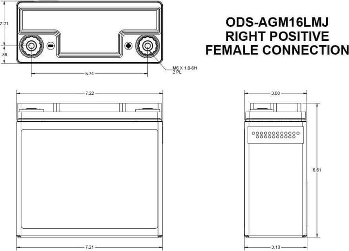 Image du produit EnerSys PC680MJ Odyssey Batterie de moto (12 V, 16 Ah, 220 A)