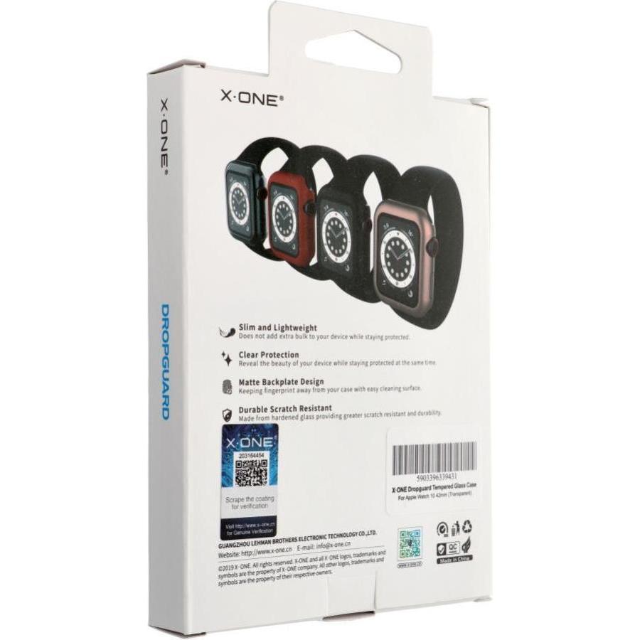 X-One Back panel cover Dropguard Case - for Apple Watch 10 42mm transparent, Accessori per smartwatch, Trasparente