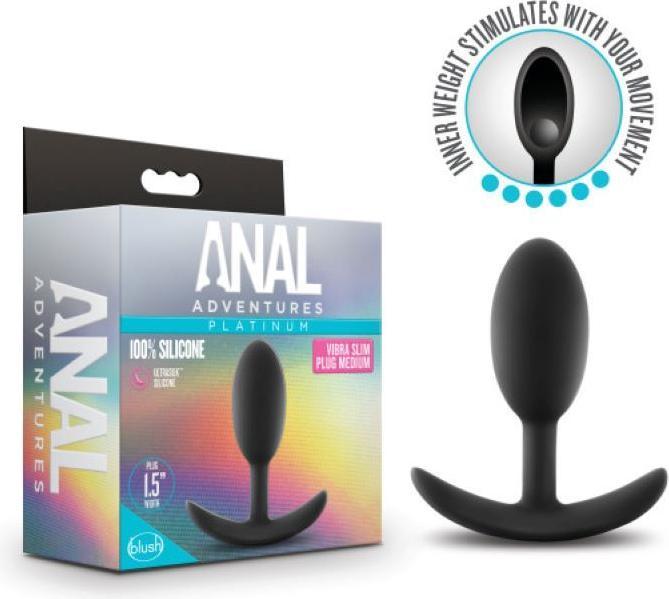 Produktbild Blush Platinum Silicone Vibra Slim Plug MittelgroÃ