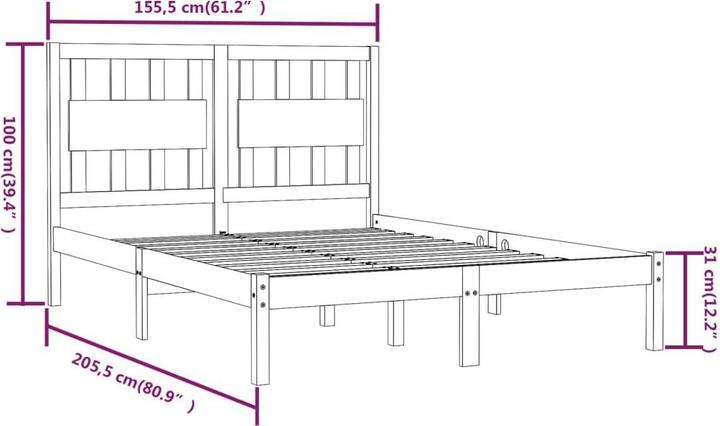 Produktbild vidaXL Bettrahmen (150 x 200 cm)