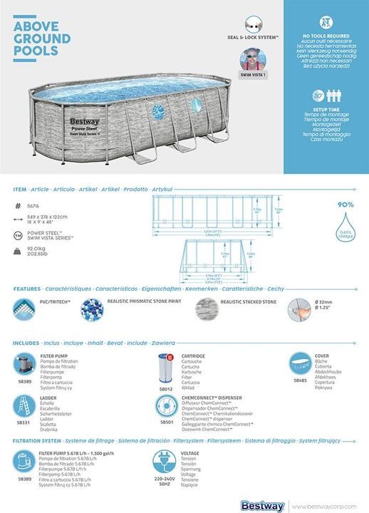 Produktbild Bestway Power Steel Swim Vista Series II (549 x 274 x 122 cm)