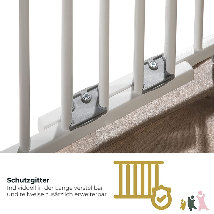 Immagine prodotto Geuther Paraporta in legno, bianco 58-93 cm (58 cm)