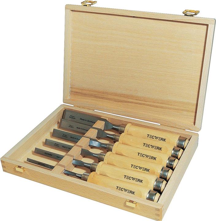 Actual product image Tecwerk Firmer chisel set 6,10,12,16,20,26 mm hornbeam handle Ulm shape 6-part (6 mm)