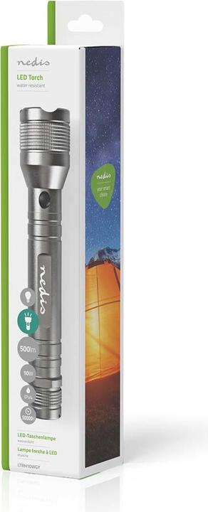 Actual product image Nedis LED torch, Premium, 500lm - silver (4.40 cm, 500 lm)