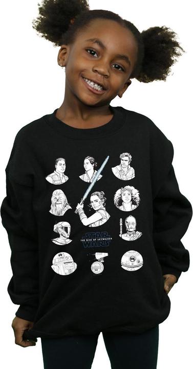 Produktbild Star Wars The Rise Of Skywalker Resistance Charcter Line Up Mono Sweatshirt Mädchen (116)