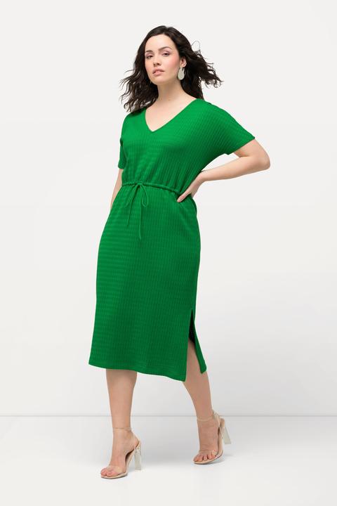 Produktbild Ulla Popken Midikleid, Strukturjersey, V-Ausschnitt, Halbarm (42, 44)