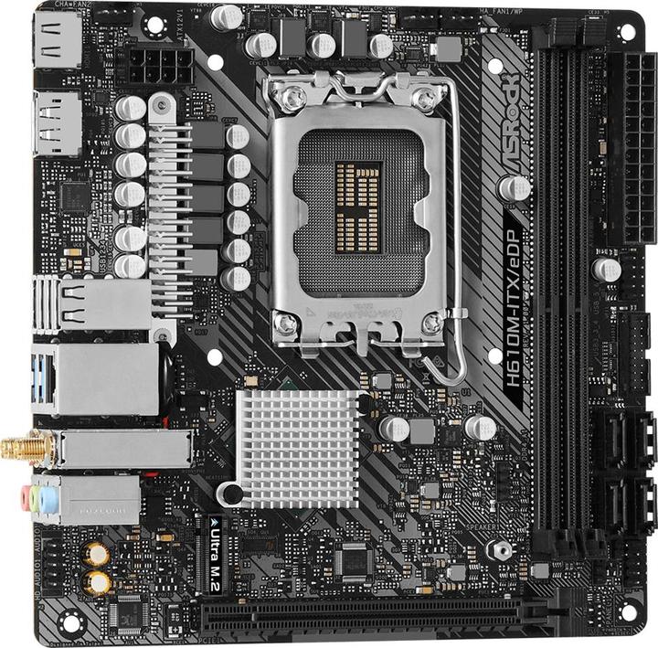 Image du produit AsRock H610M-ITX/eDP (LGA 1700, Intel H610, Mini-ITX)