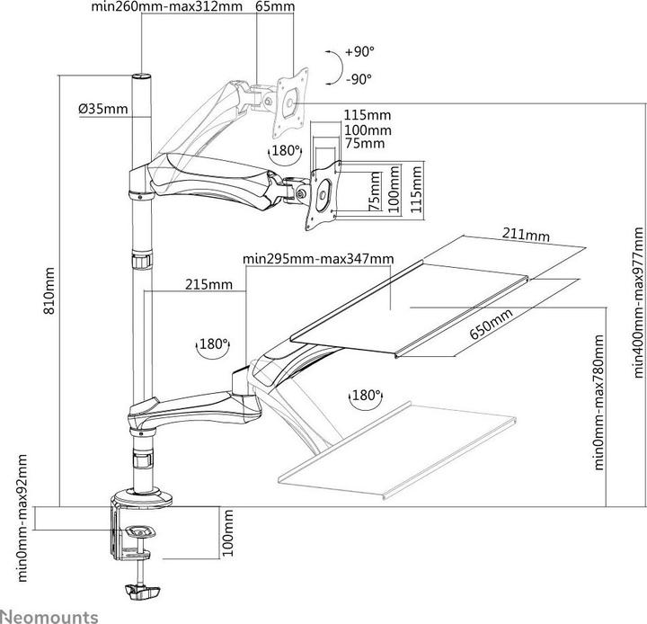Produktbild Neomounts Fpma-D500keyb (Tisch, 27")