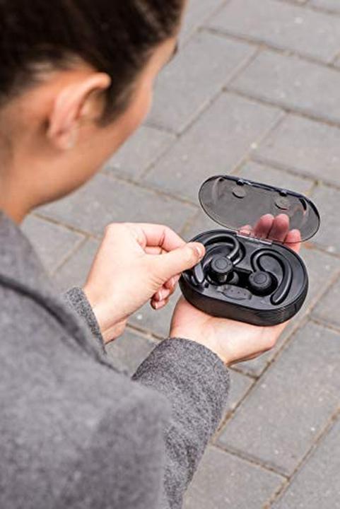 Immagine prodotto Lenco Auricolare stereo B 460BK Bluetooth® Sport, gancio per le orecchie, resistente al sudore (60 h, Senza fili)