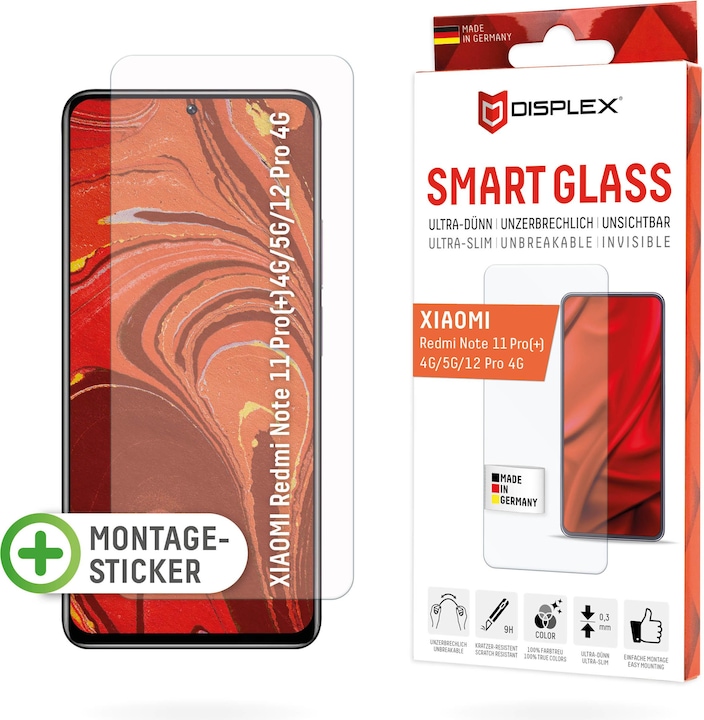 Actual product image Displex Smart Glass, Displayschutzfolie (1 Piece, Xiaomi Redmi Note 11 Pro 5G, Xiaomi Redmi Note 12 Pro)