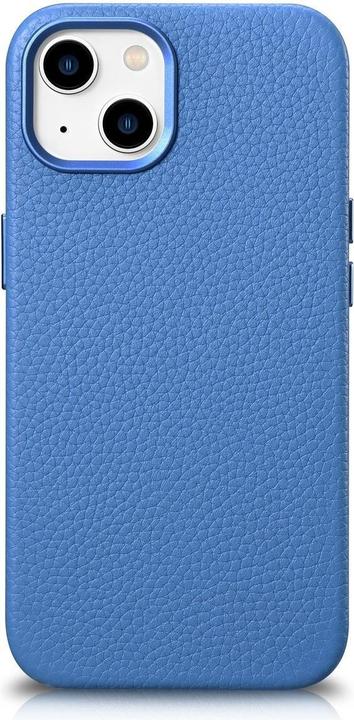 iCarer litchi Premium leather case iPhone 14 Plus Magnetic leather case with magSafe light blue (WMI (Apple iPhone 14 Plus)