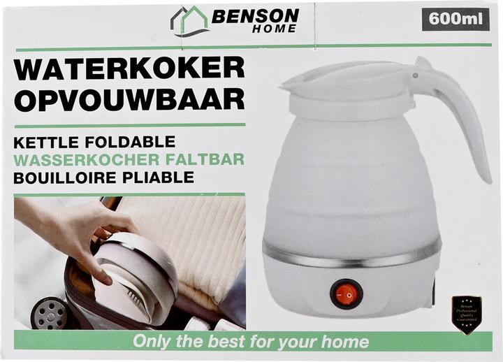 Immagine prodotto Benson Home Wasserkocher faltbar, weiss, 600 ml (0.60 l)