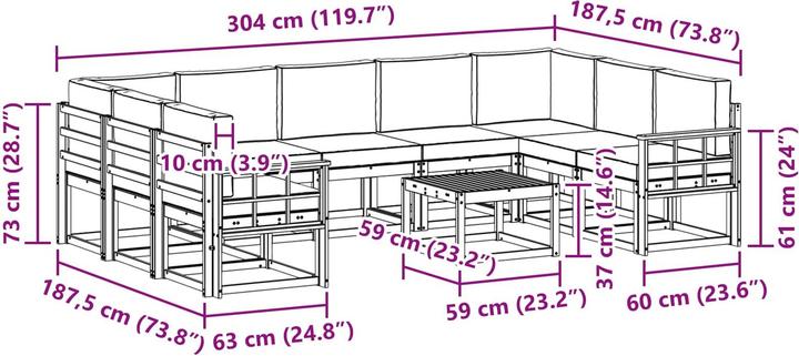 Produktbild vidaXL Outdoor-Sofa