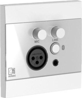 Produktbild Audac Wandpaneel WP225/W XLR mic + 3.5 mm Jack + BT weiss