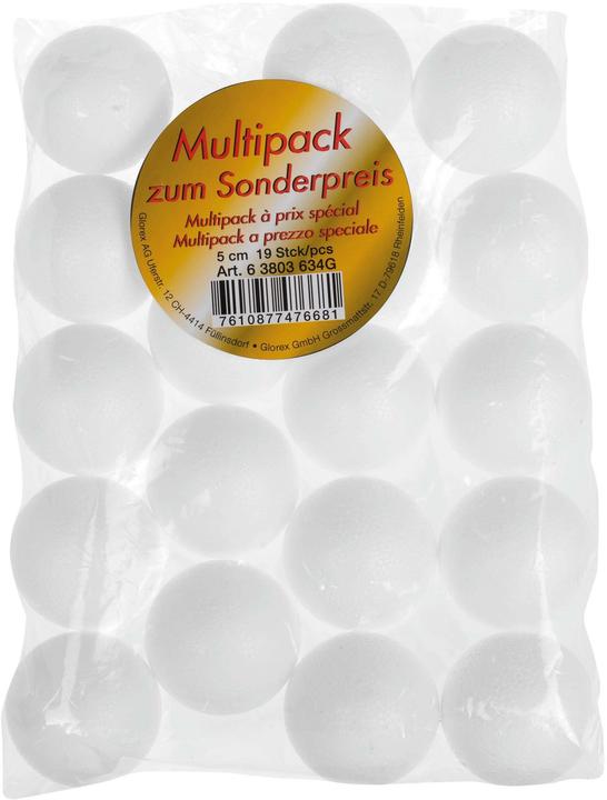 Image du produit Glorex Boule de polystyrène 5 cm 19p.