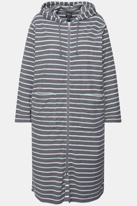 Actual product image Ulla Popken Striped Terrycloth Bathrobe (68)