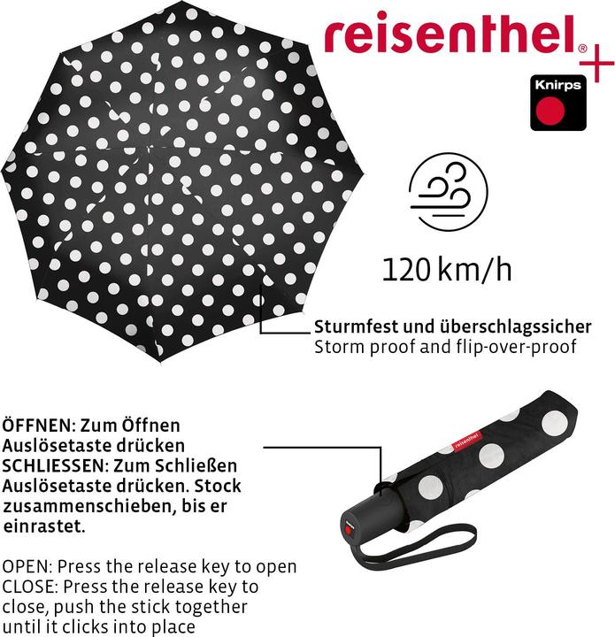 Produktbild reisenthel Schirm Pocket Duomatic Dots White