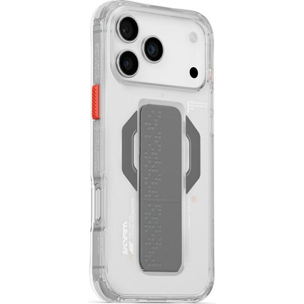 Skinarma Haxa Case for iPhone 17 Pro Max Magnetic Charging + Grip Stand Transparent (Apple iPhone 17 Pro Max), Cover smartphone, Trasparente