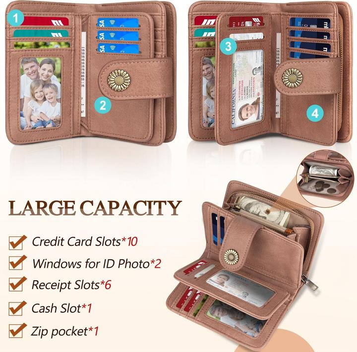 Produktbild Only-Bags.Store Brieftasche Grosse Kapazität PU-Leder Vintage Brieftasche