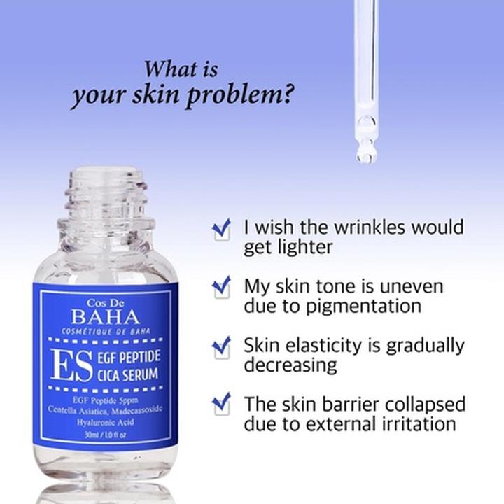 Produktbild Cos de Baha Egf Peptide-Enriched Facial Serum with Cica Centella Asiatica - Hydrating