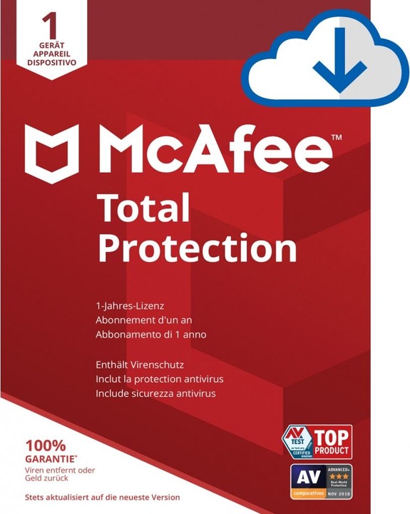 McAfee Total Protection (1 User, 1 Devices/Users, 12 months)