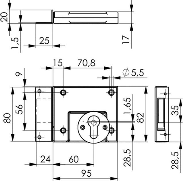 Immagine prodotto Serratura a bullone in acciaio inox PZ