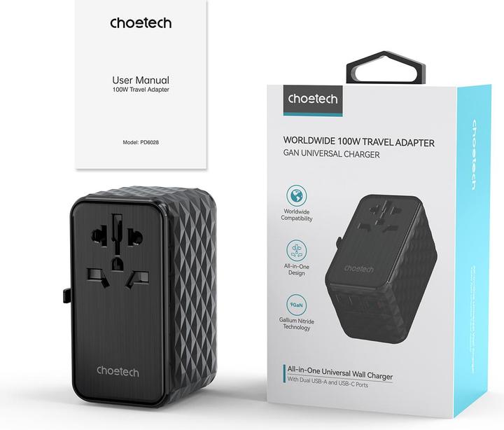 Actual product image Choetech Reiseadapter