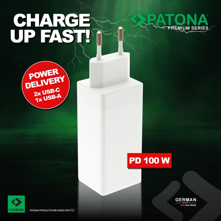 Image du produit Patona GAN PD 100W 2xUSB-C 1xUSB-A blanc (100 W, 3 ports)