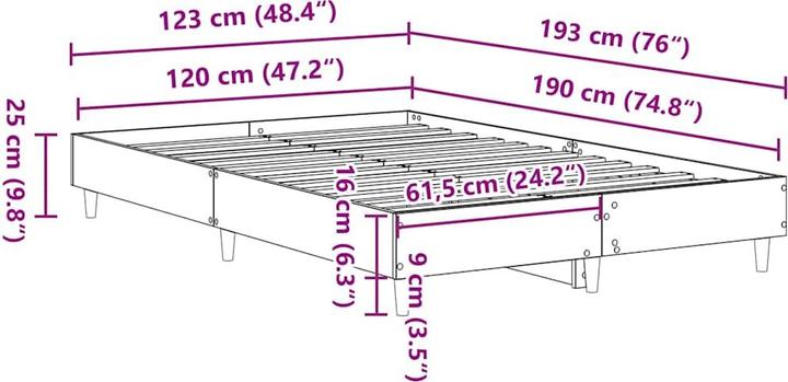 Image du produit vidaXL Plattformbett (123 x 193 cm)