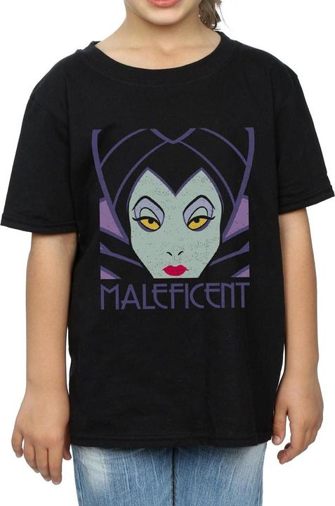 Actual product image Disney Girls Maleficent Cropped Head Cotton T-Shirt (116)