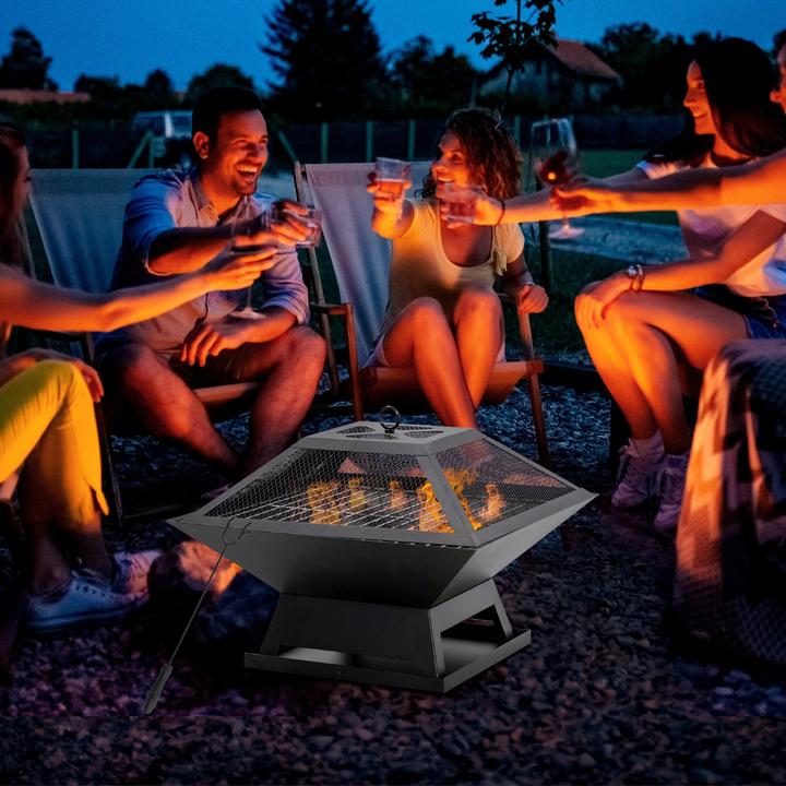 Produktbild Outsunny Feuerstelle mit Grillrost (45 cm)